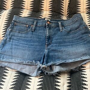 Denim Frayed Hem Women Shorts